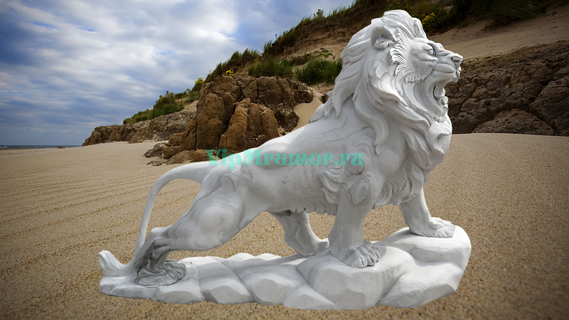 Скульптура льва 007 (вид 02)