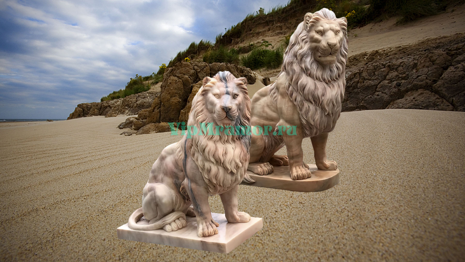 Скульптура льва 010 (вид 01)