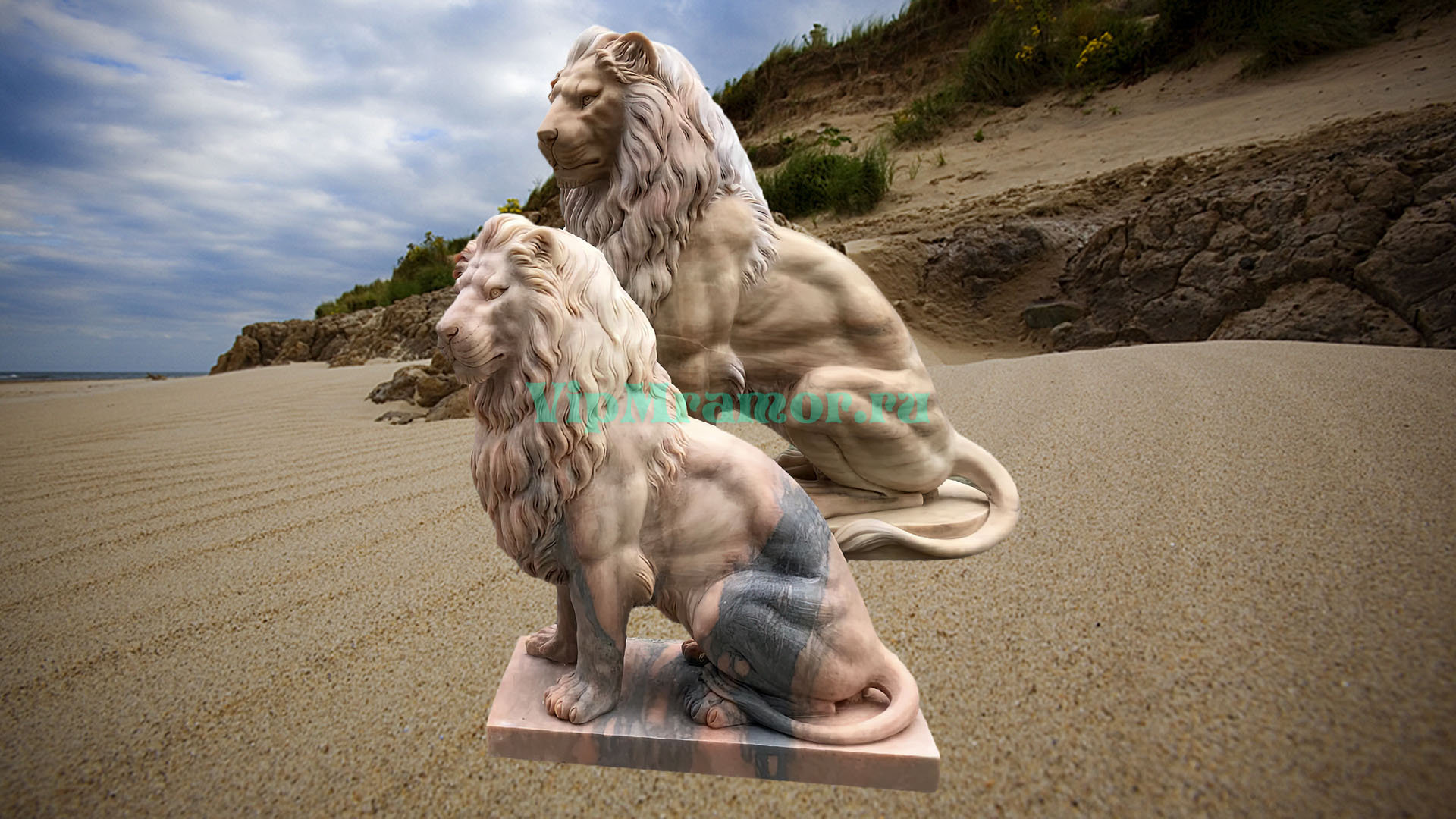 Скульптура льва 010 (вид 02)