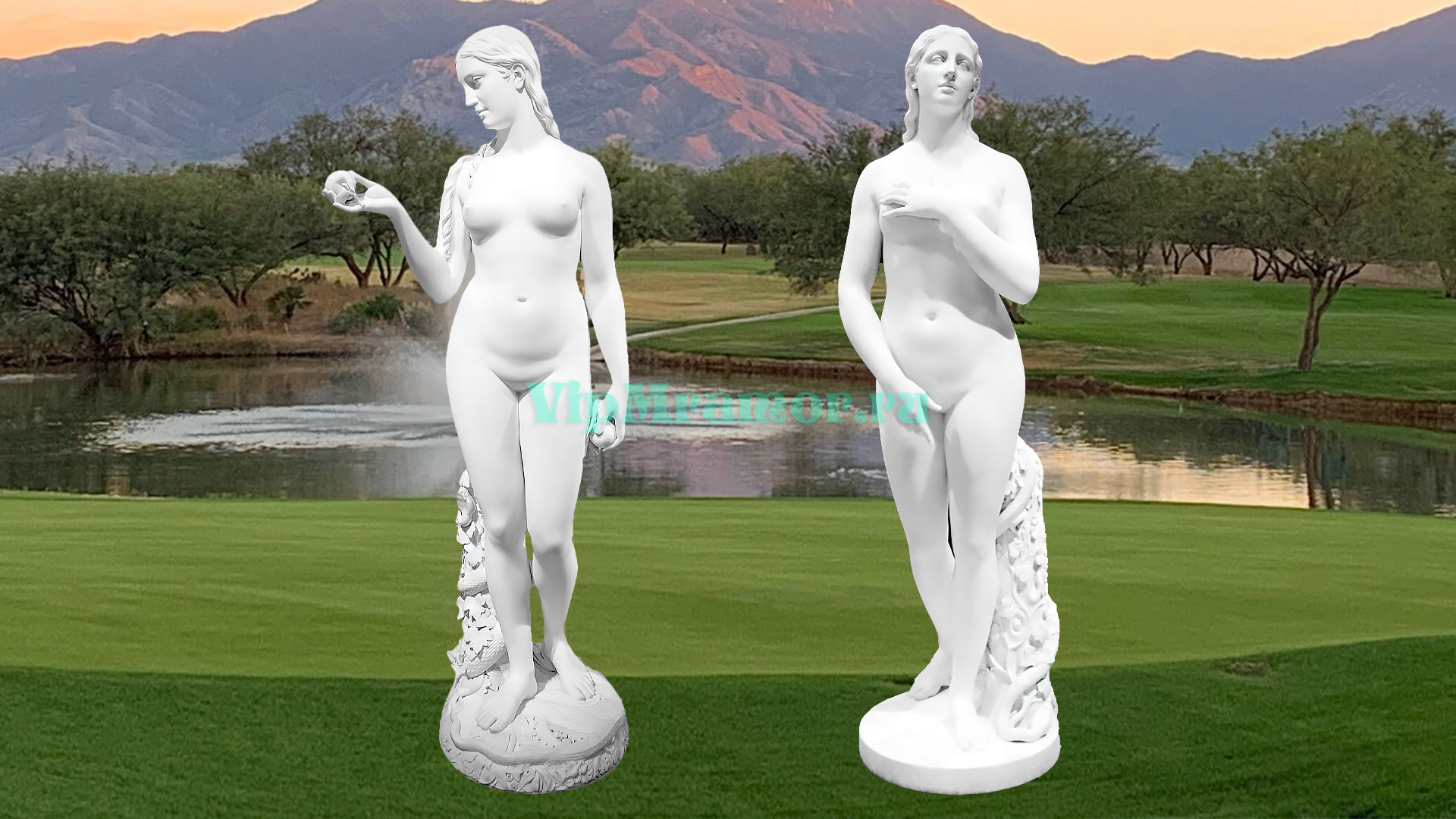 Скульптуры «Искушенная Ева» и «Безутешная Ева»