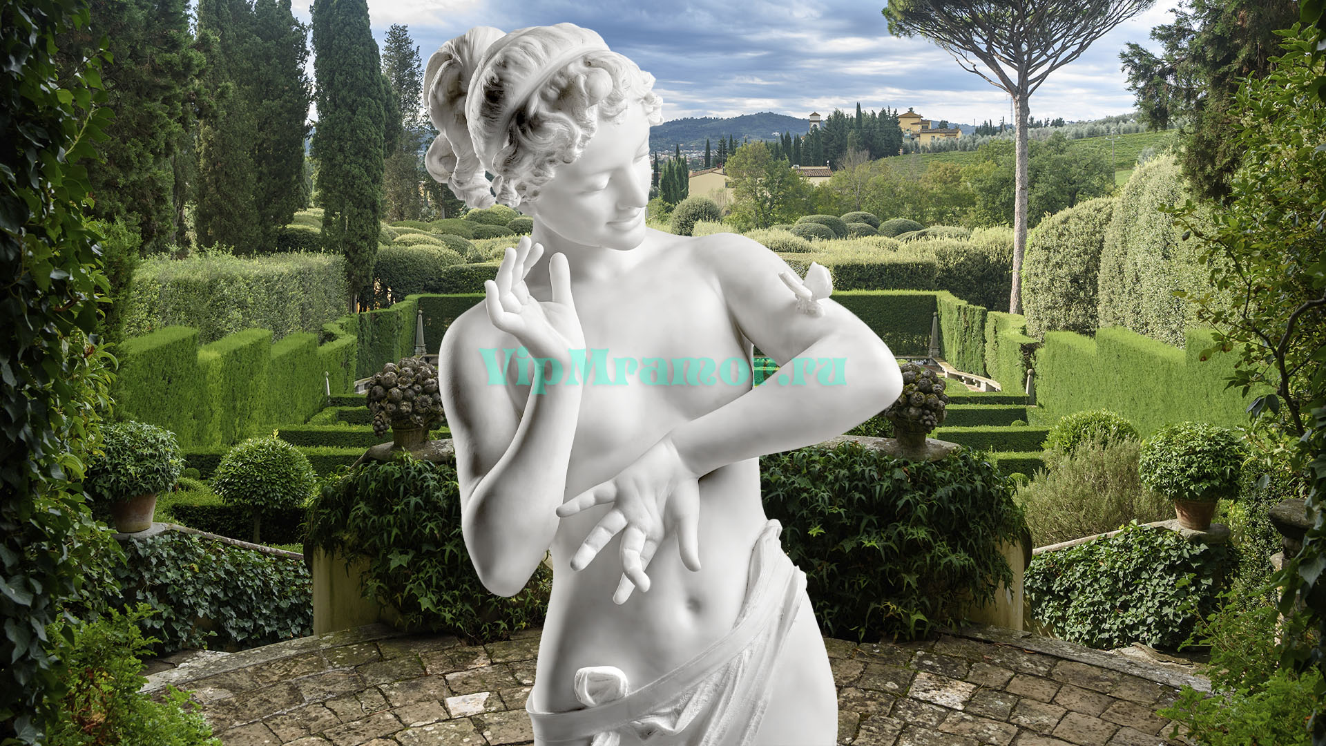 Скульптура «Девушка с бабочкой» (вид 03)