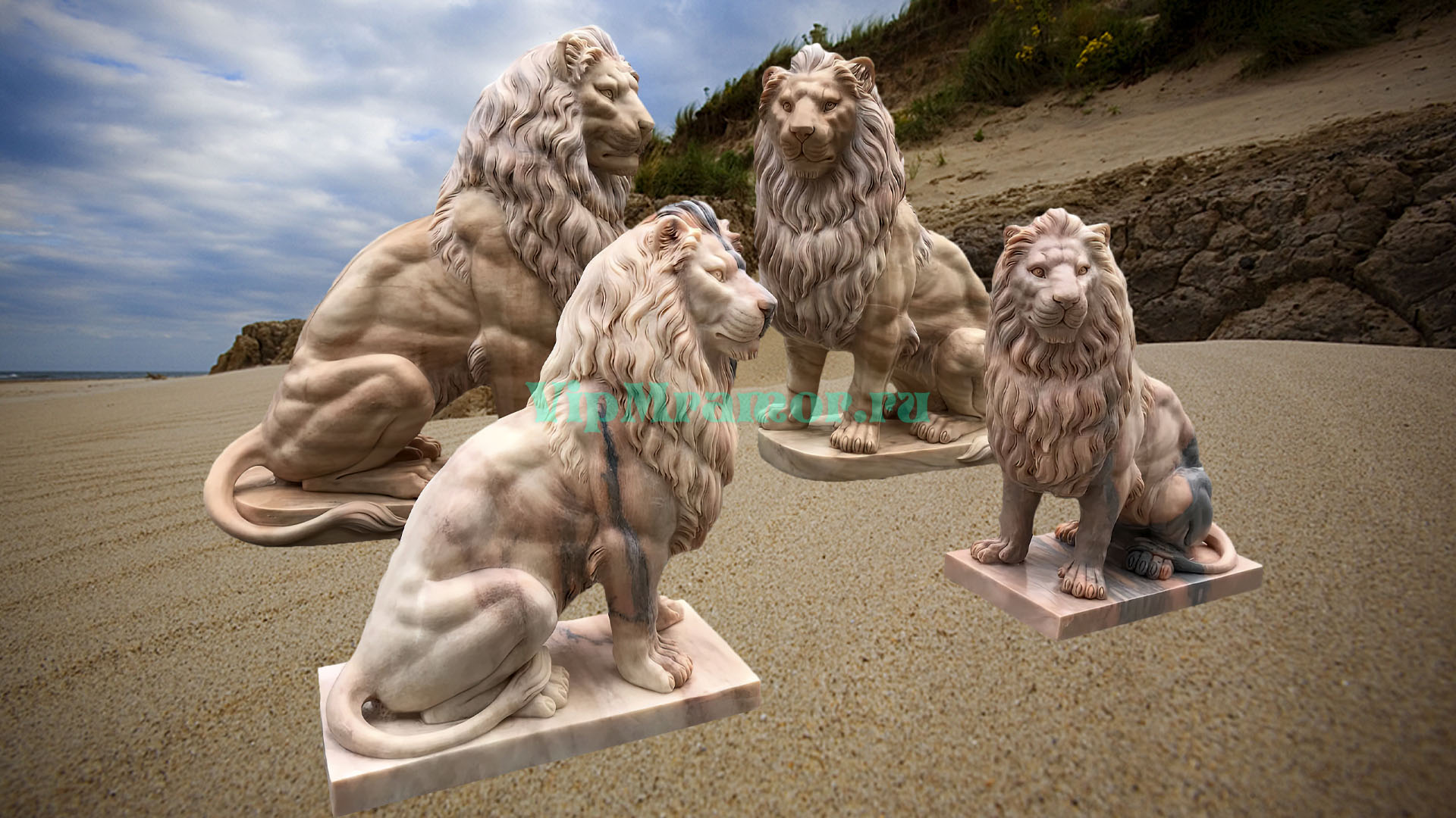 Скульптура льва 010 (вид 03)