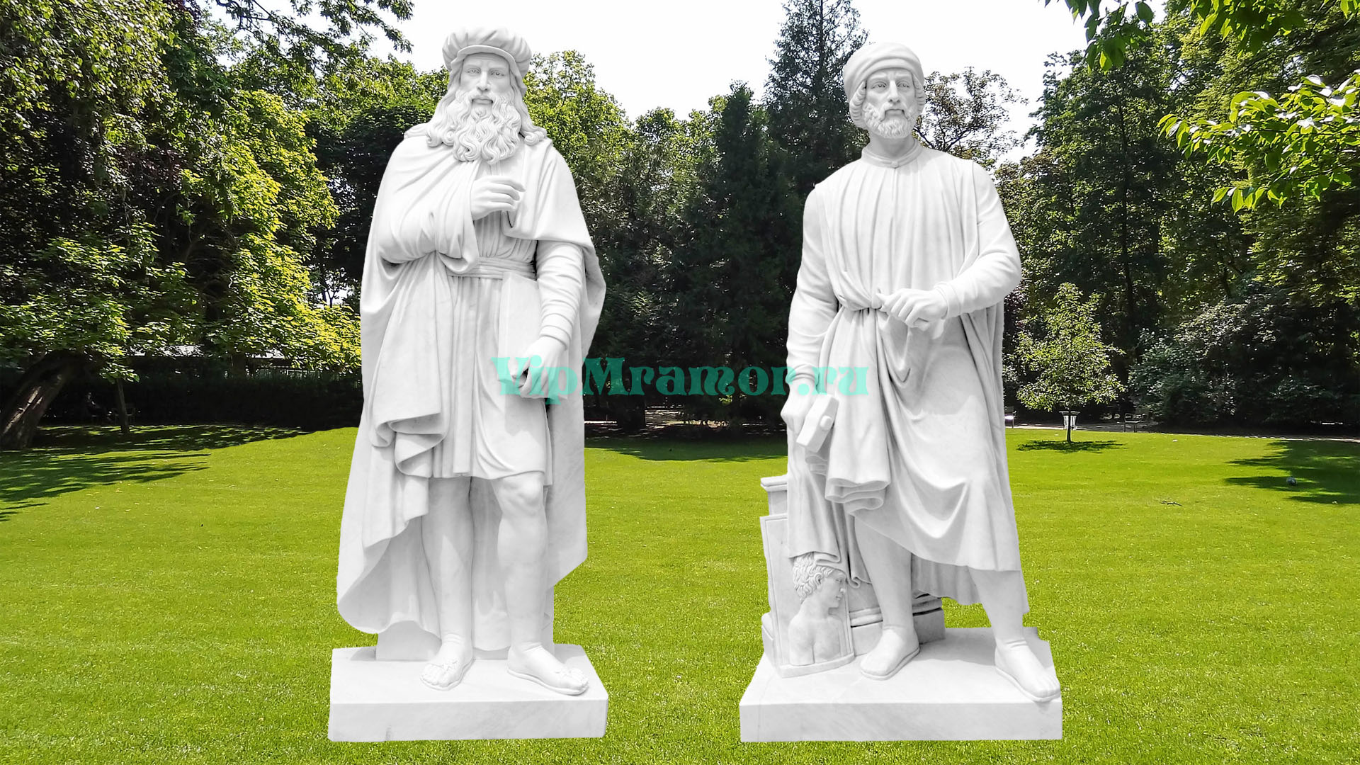 Скульптуры «Леонардо да Винчи» и «Донателло»